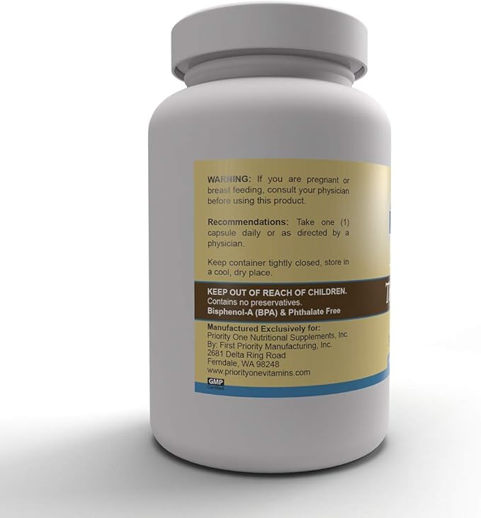 Priority One Vitamins Thymus 300mg 90 Capsules - Glandular- Immune System Support*