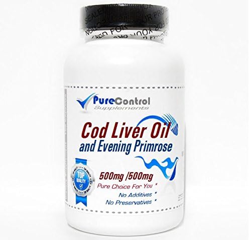 Cod Liver Oil Concentrate 500mg and Evening Primrose 500mg // 100 Capsules // Pure // by PureControl Supplements