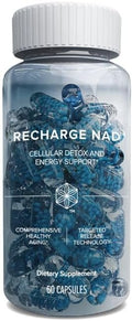 Isagenix Recharge NAD - Cellular Detox Comprehensive Healthy Aging and Energy Support - 1 Bottle - 60 ct Targeted Release Capsules