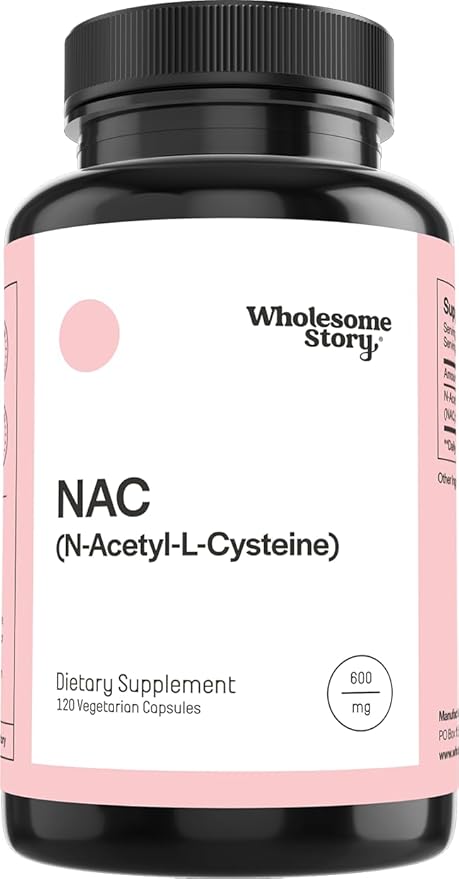 Wholesome Story NAC Supplement N Acetyl Cysteine 600 mg | Liver Lung &amp Fertility Support | 120 Capsules | 120 Serving Supply