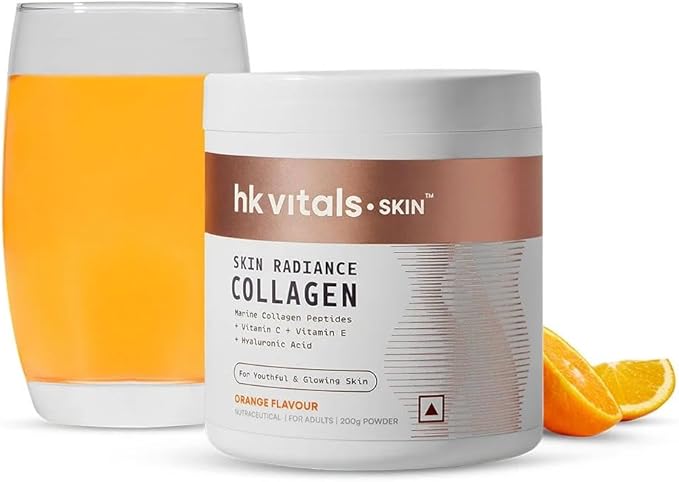 MT H&ampK Skin Radiance Marine Collagen Supplement Powder Orange 200g with Vitamin C and E Collagen Peptides