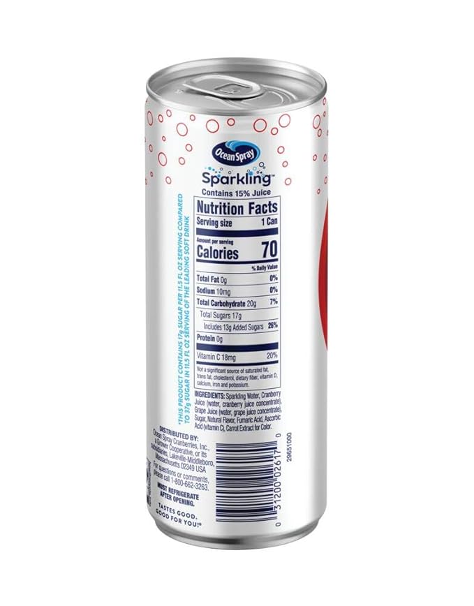 Ocean Spray® Sparkling Cranberry Juice Drink 11.5 Fl Oz Cans 4 Count (Pack of 6)
