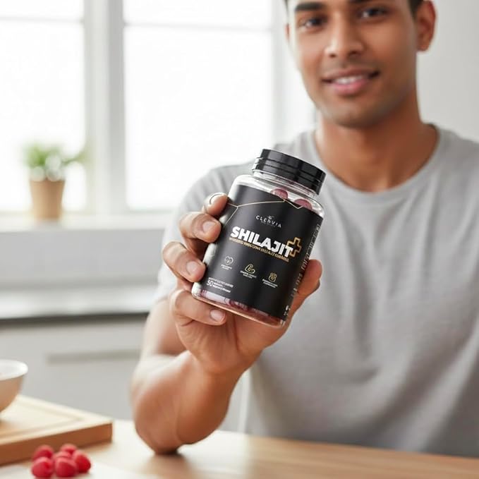 1000mg Sundried Himalayan Shilajit Gummies for Men &amp Women | 100% Organic Non-GMO Raspberry Flavor with 85+ Trace Minerals &amp Fulvic Acid for Energy &amp Immunity – 50 Gummies