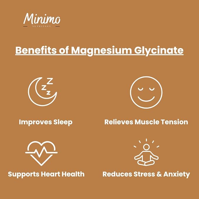 Magnesium Glycinate 275mg 3rd Party Tested Supplement to Support Stress Relief Sleep Heart Health Nerves Muscles and Metabolism* 90 Capsules