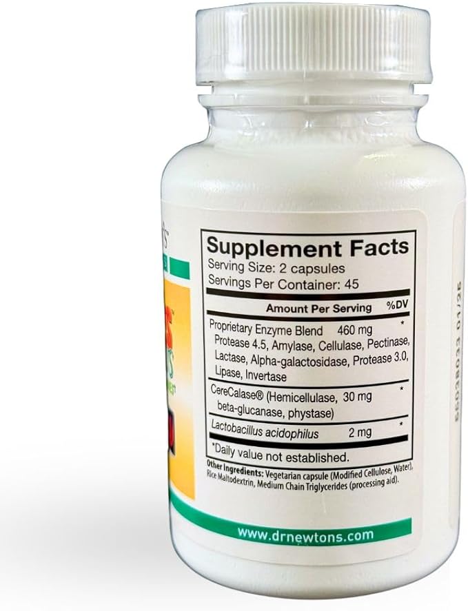 Dr. Newton's Naturals Nu-Zymes Plus Digestive Enzymes 90 Vegetarian Capsules