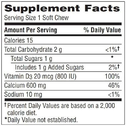 Caltrate Calcium &amp Vitamin D Soft Chews Chocolate Truffle 60 Each (Pack of 3)