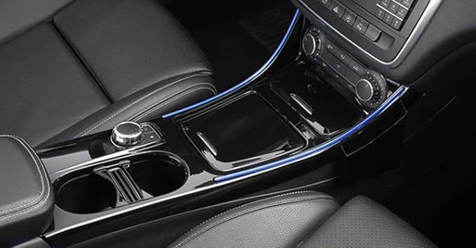 New Protective Center Control Covers Compatible with Mercedes Benz CLA C117 2013-2018 CLA180 CLA200 CLA 220 CLA250 (Black + Blue Line)