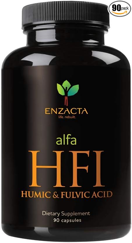 Alfa HFI Humic and Fulvic Acid 90 Capsules Bottle.