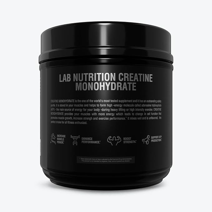 Lab Nutrition Creatine Monohydrate Micronized Powder 500G 5000mg Per Serv (5g) Keto Friendly Micronized Creatine Monohydrate 100 Servings 17.64 Ounces Unflavored