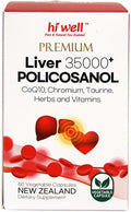 Hi Well Premium Liver 35000+ Policosanol 33.4mg 60Vegetarian Capsules