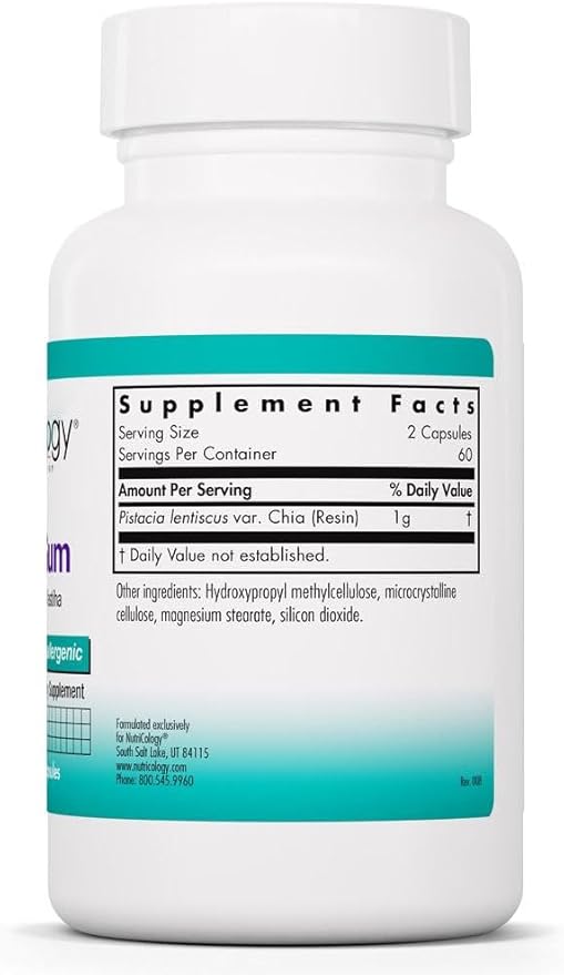 Allergy Research Group NutriCology Mastic Gum - Supports Digestive Comfort - Delivers 1000 mg Chios Mastic Gum Resin per Serving - Vegetarian &amp Hypoallergenic - 120 Servings - 240 Capsules