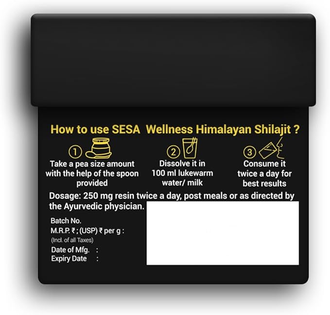 sesa Himalayan Shilajit Resin 100% Ayurvedic 50 Servings of 400mg Helps Boost Strength 85+ Trace Minerals Endurance &amp Immunity 70%+ Fulvic Acid Contains Lab Certificate