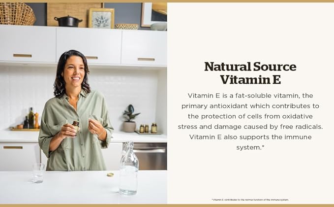 Solgar Vitamin E 268 mg (400 IU) 100 Vegetarian Softgels - Natural Antioxidant Skin &amp Immune System Support - Naturally-Sourced Vitamin E - Non-GMO Vegan Gluten Free Dairy Free - 100 Servings