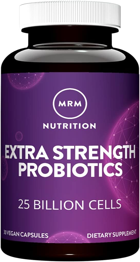 MRM Nutrition Extra Strength Probiotics - Supports Intestinal GI &amp Immune Health for Women &amp Men Prebiotic Probiotic &amp Postbiotic Supplement 25 Billion Cells &amp 16 Strains Vegan