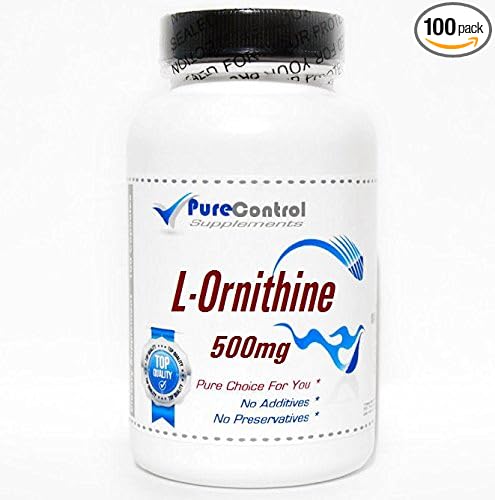 L-Ornithine 500mg // 100 Capsules // Pure // by PureControl Supplements