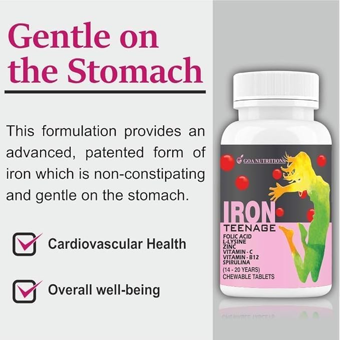 Iron Tablets Women Teenager Girls – 60 Chewables (Pack of 1)