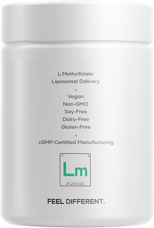 Codeage Liposomal L-Methylfolate 5-MTHF+ - Active Vitamin B9 Methylcobalamin B12 Betaine TMG B6-2-Month Supply Multivitamins - Liposomal Delivery - Bioavailable B-Vitamin Complex - 60 Capsules