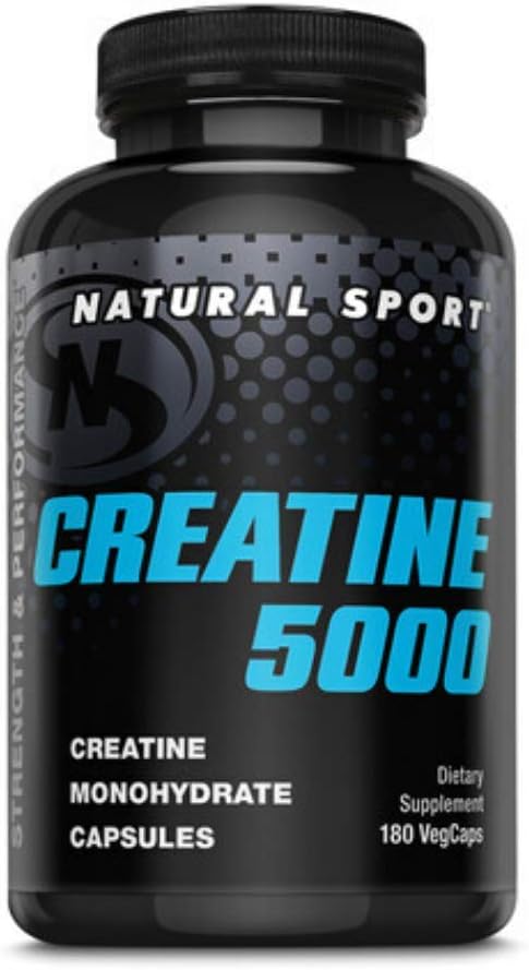 Natural Sport Creatine 5000 Vegetarian Capsules 180 Count