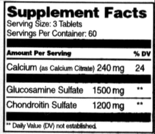 Glucosamine/Chondroitin Max 180