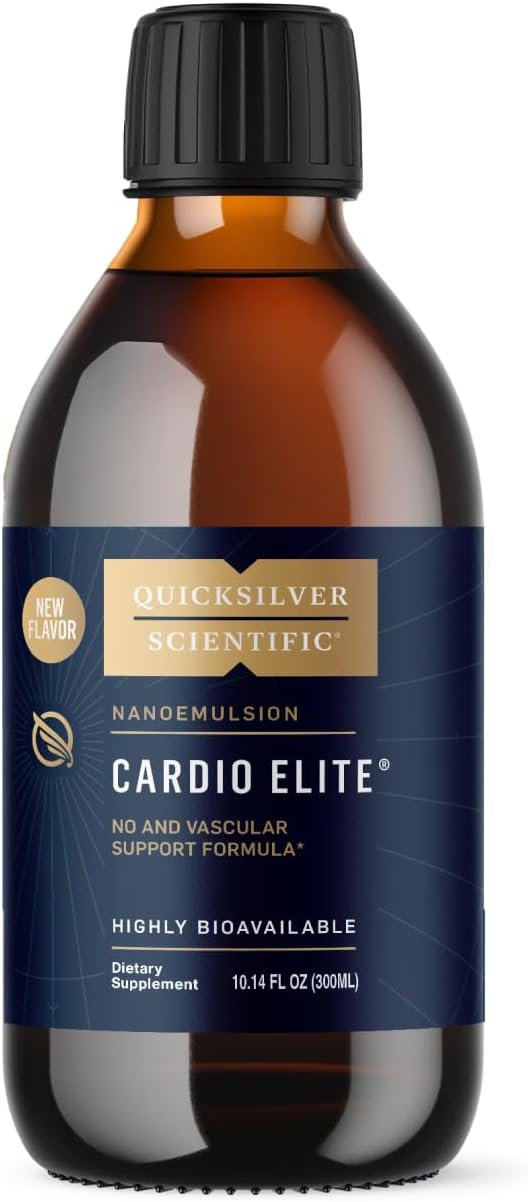 Quicksilver Scientific Cardio Elite - Liquid Supplement for Circulation &amp Energy Support - Nitric Oxide Aid - Rapid Absorption - Vegan Non-GMO &amp Gluten-Free - 10.14 fl oz (60 Servings)