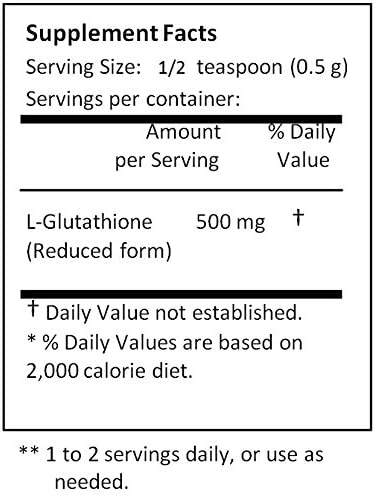 L-Glutathione Reduced Powder Powerful Antioxidant Immune Support (227 Grams (8.0 oz))