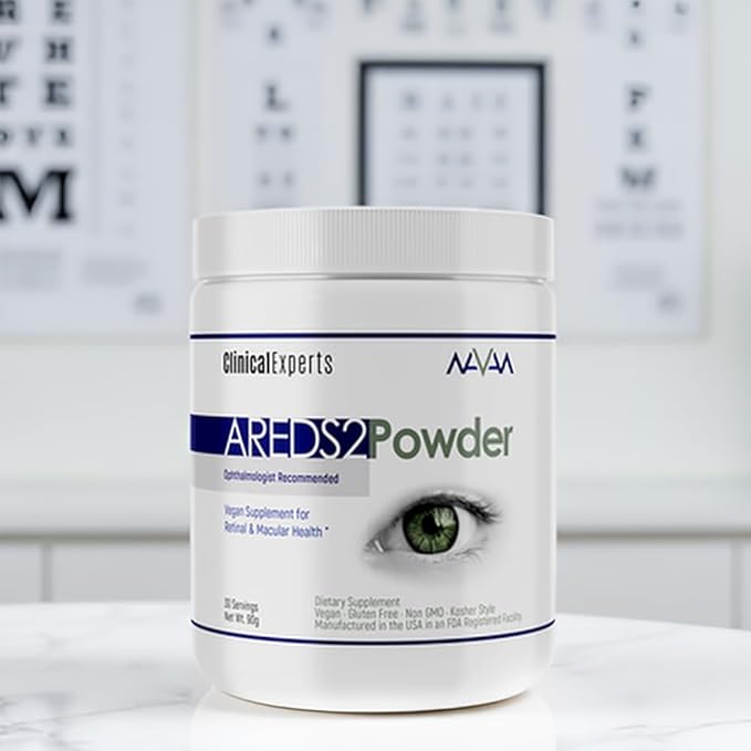 Navan AREDS 2 Powder - for Those Who Can't Consume Tablets or Softgels - Eye Vitamins &amp Minerals Antioxidant Supplement by Clinical Experts - Lutein Zeaxanthin &amp Zinc - Kosher Style 30 Servi
