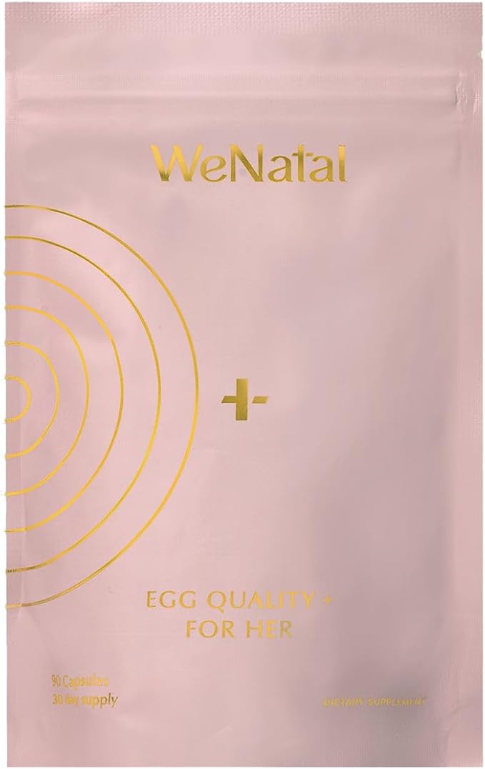 WeNatal Egg Quality+ Supplement. CoQ10 NAC PQQ L-Carnitine Alpha Lipoic Acid Methylated Folate B12 Zinc Vitamin C Supports Egg Health Fertility and Mitochondria 90 Capsules