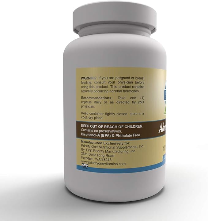 Priority One Vitamins Adrenal Focus 100 Capsules Adrenal Support