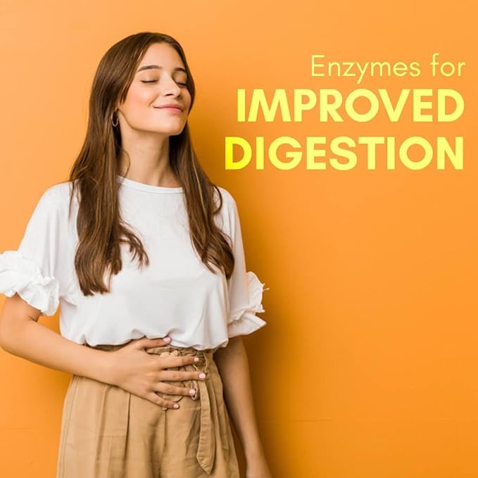 Digestive Enzymes 665mg (Amylase Lipase Protease Cellulase Lactase) with Bromelain| Better Bioavailability | Supports Digestion &amp Better Absorption of Food Nutrients - 60 Veg Capsules