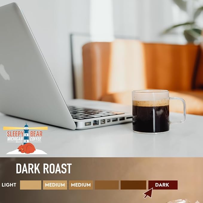 Sleepy Bear Dark Roast Decaf Coffee – Bold Ground French Roast Smooth Arabica No Bitterness Michigan Made 16oz Resealable Bag (1 16 oz)