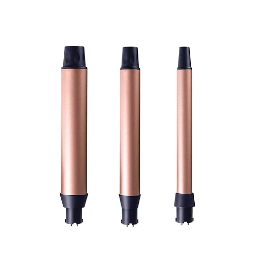 SUTRA Interchangeable Styler Attachments - Spring Curler Waver and Clipless Wand Attachment Options Rose Gold