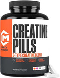 Crazy Muscle ThreeAtine Creatine Monohydrate Pills 5g Pure 3X Formula for Muscle Support &amp Training Performance - High Absorption Pre Workout Supplement for Men &amp Women Fitness 30 Servings