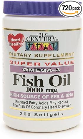 21st Century Fish Oil 1000mg 300 Softgels Pack of 2