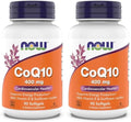 NOW Foods Supplements CoQ10 400 mg Pharmaceutical Grade All-Trans Form Produced by Fermentation 90 Softgels (Pack of 2)