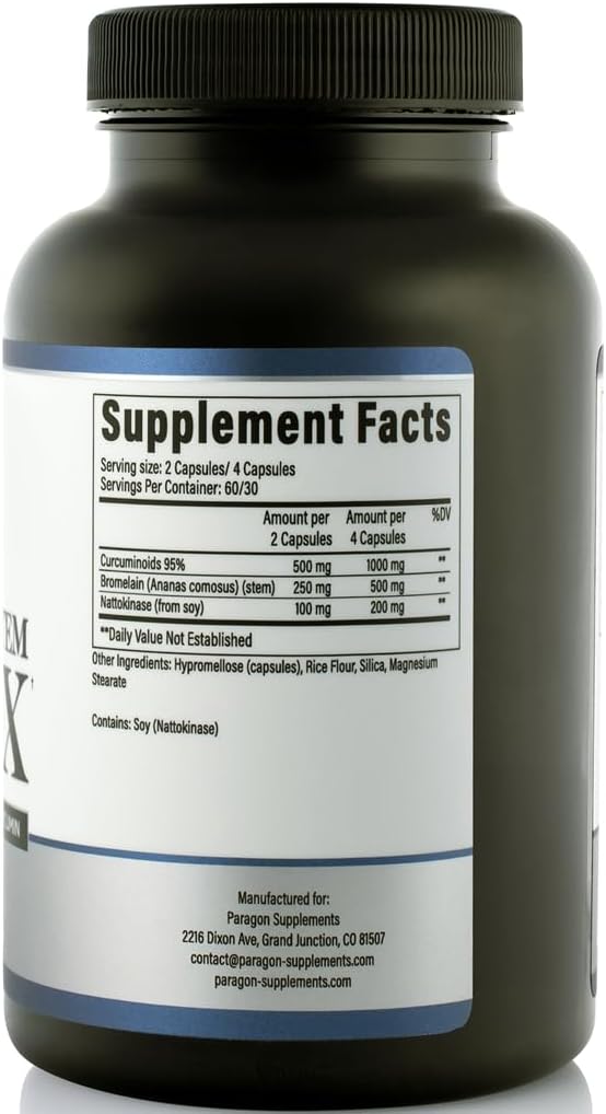 Spike Protein Removal - Original Spike Detox Formula with Nattokinase Bromelain &amp Curcumin - 3-in-1 Immune System Supplement - Non-GMO Vegan Gluten-Free Made in USA - 120 Capsules (30 Day Supp