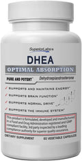 Superior Labs – Extra Strength Natural DHEA – Non-GMO 100 mg Dose 60 Vegetable Capsules – Promotes Healthy Aging in Men &amp Women – Helps Restores Youthful Energy Levels