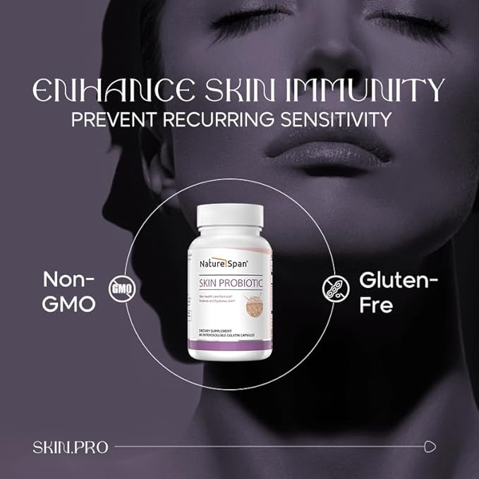 Skin Probiotic-30 Billion Colonies of 3 strains Specially Added Carotene astaxanthin and lycopeneReduce SensitivityEnhance Moisture and Elasticity and Make Skin Radiant60 Capsules