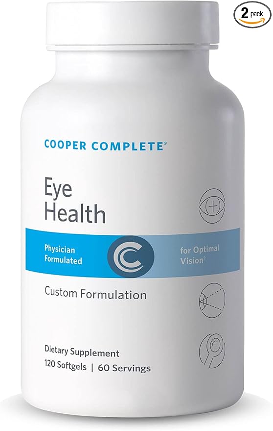 Cooper Complete - Eye Health Supplement - Lutein Meso Zeaxanthin and Zeaxanthin Vitamin C &amp E - 120 Softgels per Bottle. Pack of 2