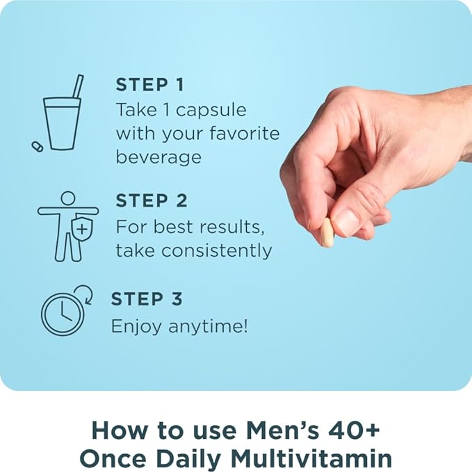 Ancient Nutrition Multivitamin for Men Multi Men's 40+ Once Daily Vitamin Supplement Magnesium Vitamin A Methylated B and K2 Supports Immune System  30 Ct