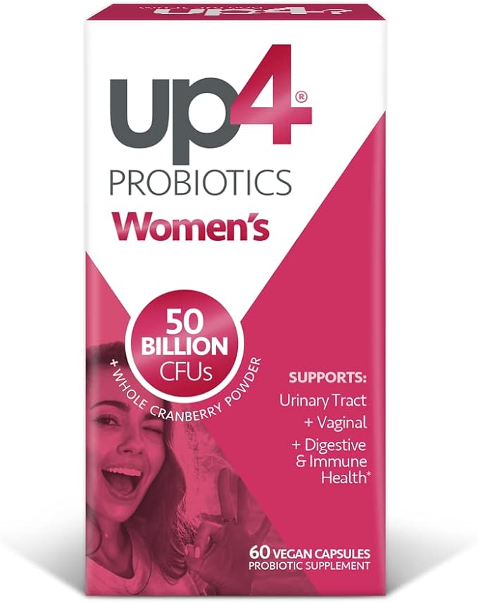 up4 Probiotic Supplement for Women Vaginal Digestive and Immune Support 50 Billion CFUs Guaranteed Non-GMO Gluten Free Soy Free Vegan 60 Count
