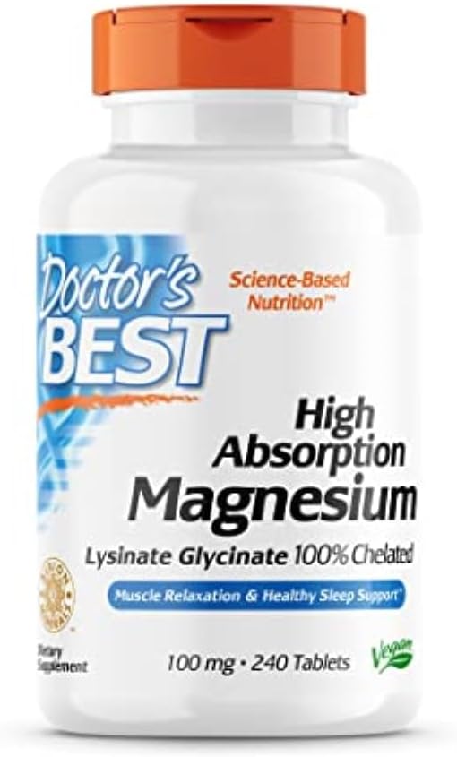 Jarrow Formulas Saccharomyces Boulardii Probiotics + MOS 5 Billion CFU Probiotic Yeast &amp Doctor's Best High Absorption Magnesium Glycinate Lysinate