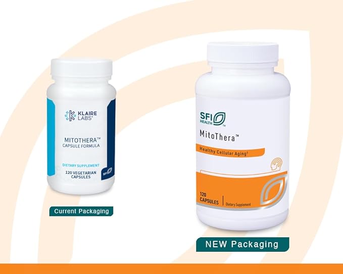 Klaire Labs SFI Health Mitothera Capsule Formula - Mitochondrial Energy Support with Alpha-Lipoic Acid Quercetin &amp CoQ10 - Antioxidants to Support Metabolism &amp Healthy Aging - Soy Free (120 C