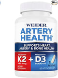 Artery Health for Heart Immune and Bone Support with Vitamin K2 (180mcg) &amp Vitamin D3 (5000iu) 60 Veggie Capsules