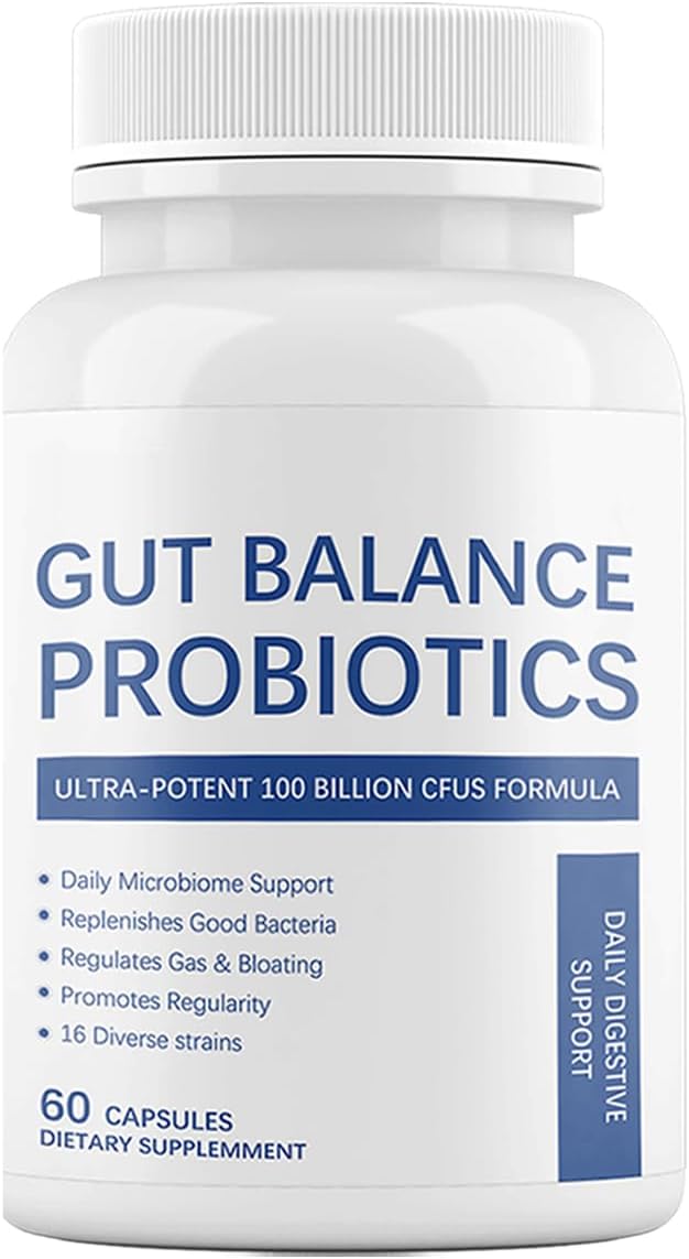 Gut Balance Probiotics - 100 Billion CFU with 16 Diverse Strains Digestive &amp Immune Support for Adults Vegan Capsules (60 Count)