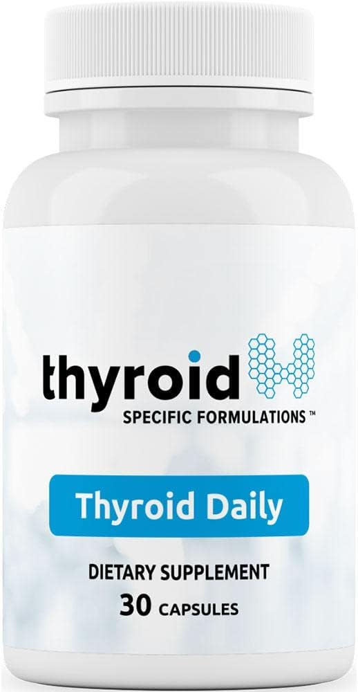 Thyroid Daily - The First Nutrient Complete Multi Designed for Optimal Thyroid Health. Thyroid Daily is Iodine Free w/ 19 Thyroid Daily Essential Nutrients for Thyroid Support.