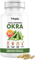 Vitapia Okra Extract - Heart Health Antioxidant Gut &amp Digestion Wellness Support - 10:1 Ratio &amp 120 Veggie Capsules - Non-GMO Gluten-Free Vegan Supplement