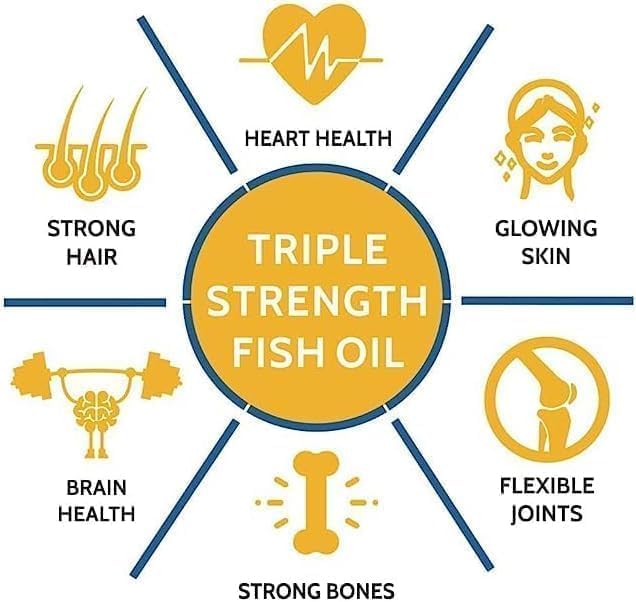 Generic Triple Strength Fish Oil 1400mg with Omega 3 900mg - 90 Softgel Capsules for Men &amp Women