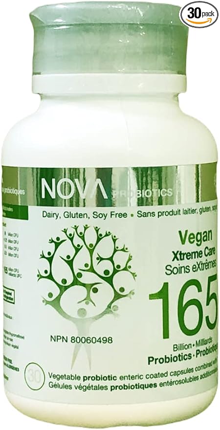 NOVA Probiotics Vegan Xtreme Care 165 Billion Probiotics per Capsule-30 VCaps