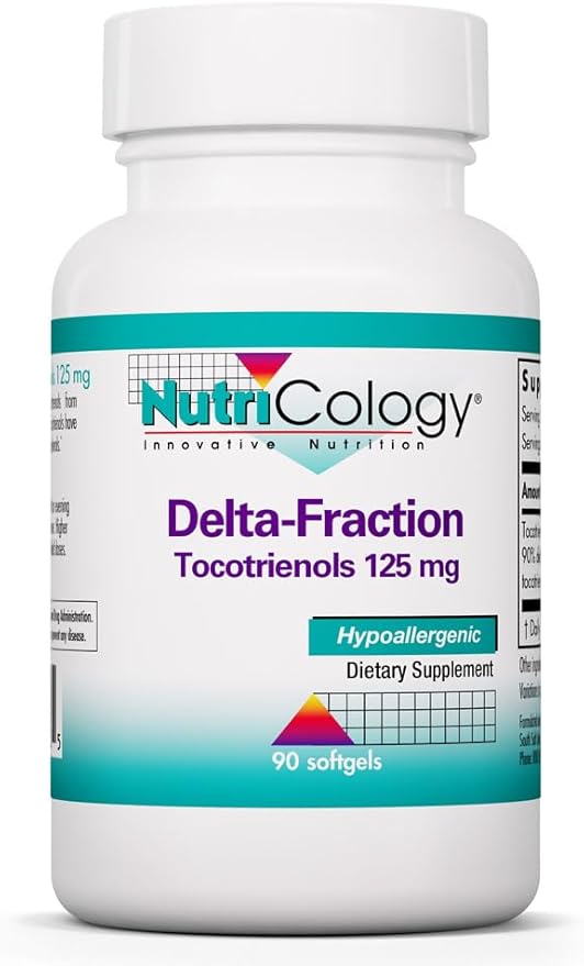 Allergy Research Group Delta-Fraction Tocotrienols Dietary Supplement - Vitamin E Cardiovascular Health Hypoallergenic Softgels - 90 Count 125 mg
