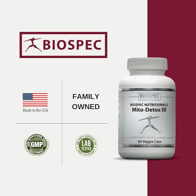 BIOSPEC NUTRITIONALS Mito-Detox III - N-Acetyl Cysteine (NAC) Acetyl L-Carnitine Alpha Lipoic Acid (ALA) Co-Q-10
